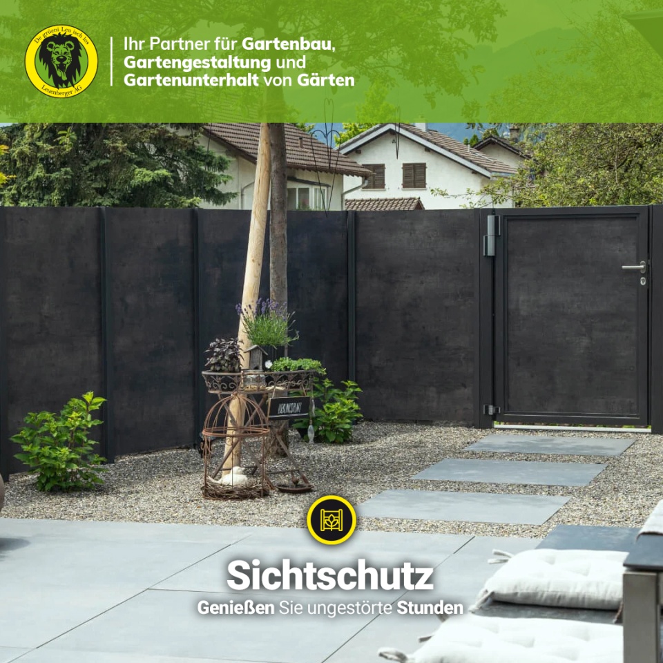 Sichtschutz im Garten: Ihre private Wohlfühloase mit Leuenberger AG! - Sehnen Sie sich nach mehr Privatsphäre und Geborgenheit in Ihrem Garten? Dann ist ein gut durchdachter Sichtschutz die perfekte Lösung! Er schützt nicht nur vor neugierigen Blicken, sondern wertet Ihren Aussenbereich auch ästhetisch auf und fügt sich harmonisch in Ihren Gartenstil ein.