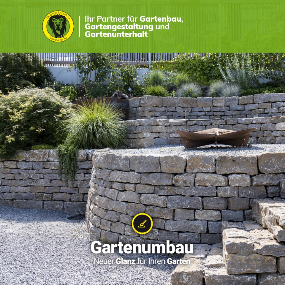 Gartenumbau: Neuer Glanz für Deine Wohlfühloase! - <b>Träumst Du von einem Garten, der sich Deinen aktuellen Bedürfnissen anpasst? Möchtest Du Deinen Aussenbereich in eine moderne, stilvolle und funktionale Oase verwandeln? Dann ist ein professioneller Gartenumbau genau das Richtige für Dich!</b>